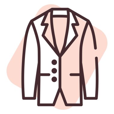 Ceket giysisi, illüstrasyon, beyaz arkaplan vektörü.