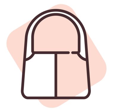 Kadın çantası, illüstrasyon, beyaz arkaplan vektörü.