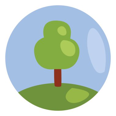 Bahçe ağacı, illüstrasyon, beyaz arkaplandaki vektör.