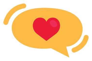 Sevgililer Günü muhabbeti, illüstrasyon, beyaz arka plandaki vektör..