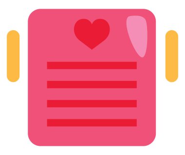 Sevgililer günü mektubu, illüstrasyon, beyaz arka planda vektör..