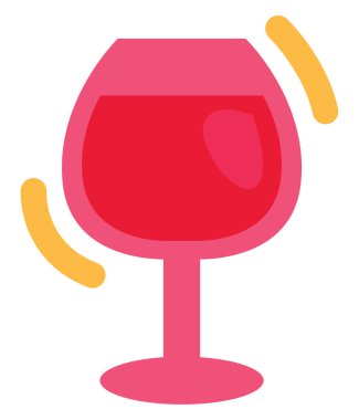 Kırmızı şarap Sevgililer Günü, illüstrasyon, beyaz arka planda vektör.