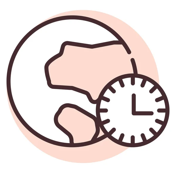 Reloj Del Tiempo Mundial Ilustración Vector Sobre Fondo Blanco — Archivo Imágenes Vectoriales