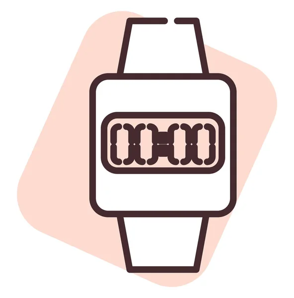 Цифровые Наручные Часы Иллюстрация Вектор Белом Фоне — стоковый вектор