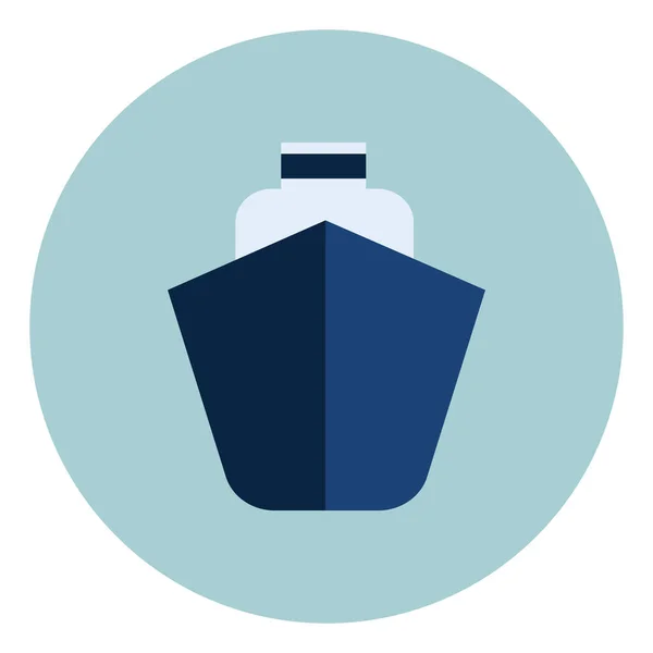 Grand Navire Bleu Illustration Vecteur Sur Fond Blanc — Image vectorielle