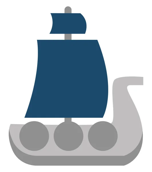 Vikingschip Illustratie Vector Witte Achtergrond — Stockvector