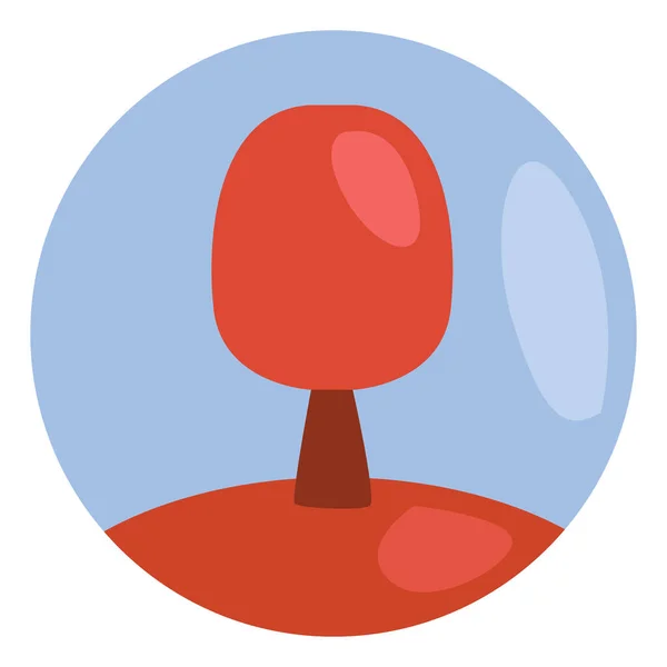 Červený Strom Ilustrace Vektor Bílém Pozadí — Stockový vektor