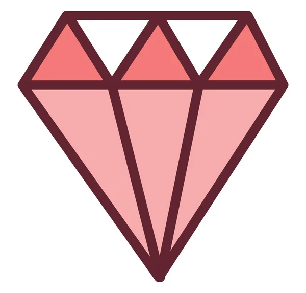 Valentijnsdag Diamant Illustratie Vector Een Witte Achtergrond — Stockvector