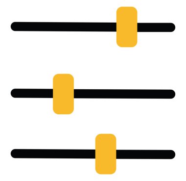 Beyaz arkaplan üzerinde video düzenleyici ayarları, illüstrasyon, vektör.