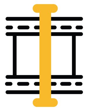 Video düzenleyici beyaz arkaplan üzerinde video bölünmüş, illüstrasyon, vektör.