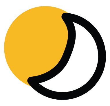 Ay tutulması, illüstrasyon, beyaz arkaplandaki vektör.