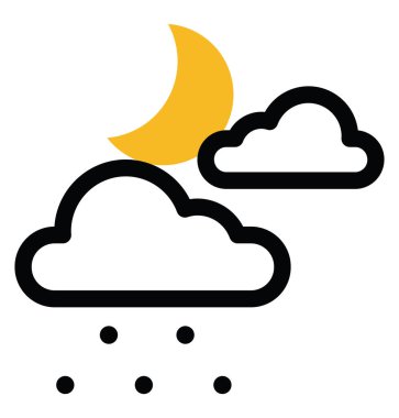 Karlı bir gece, illüstrasyon, beyaz arkaplandaki vektör.