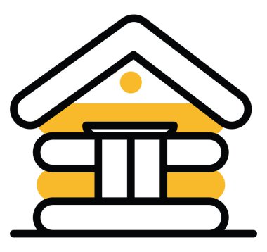 Kışlık ev, illüstrasyon, beyaz arka planda vektör.