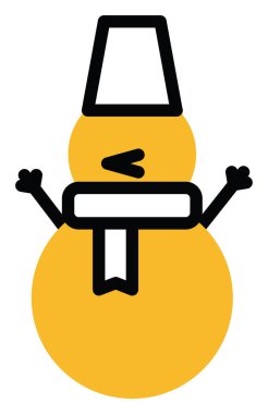 Kış Kardan Adam, illüstrasyon, beyaz arkaplanda vektör.