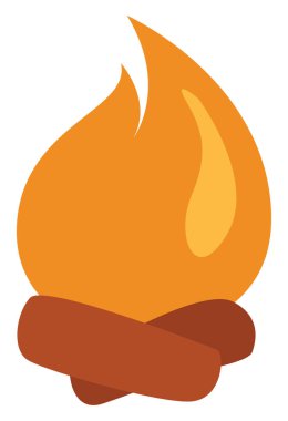 Kış şenlik ateşi, illüstrasyon, beyaz arka planda vektör.