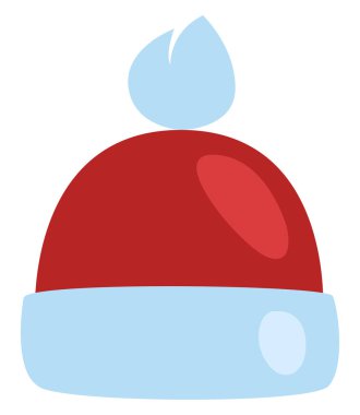 Noel Baba kış şapkası, illüstrasyon, beyaz arka planda vektör..