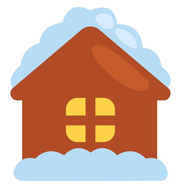 Kışlık ev, illüstrasyon, beyaz arka planda vektör.