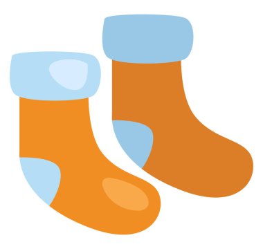 Sarı kış çorabı, illüstrasyon, beyaz arka planda vektör..