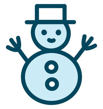 Kış beyazı kardan adam, illüstrasyon, beyaz arkaplanda vektör.