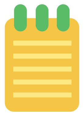 Beyaz arkaplan üzerinde işyeri defteri, illüstrasyon, vektör.