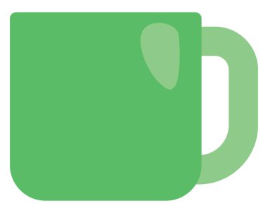 İşyeri yeşil kupa, illüstrasyon, beyaz arkaplan üzerindeki vektör.