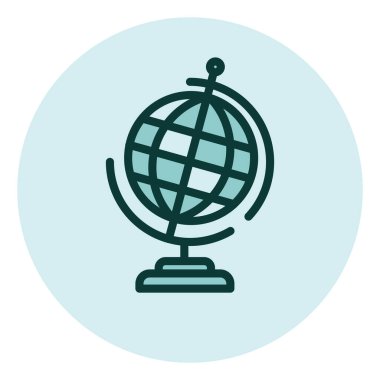 Beyaz arka planda akademik disiplin coğrafyası, illüstrasyon, vektör.