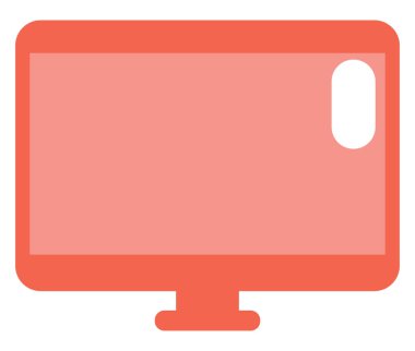 Aygıt düz ekran TV, illüstrasyon, beyaz arkaplan üzerindeki vektör.