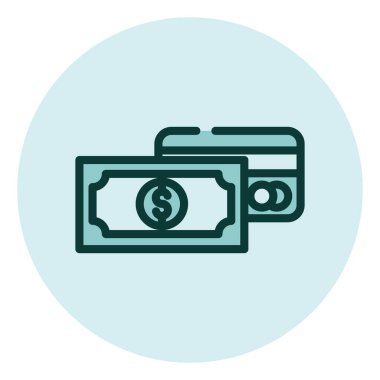 Bankacılık nakit kartı, illüstrasyon, vektör beyaz arka plan.