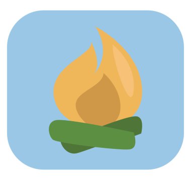 Kamp ateşi, illüstrasyon, beyaz arka planda vektör..