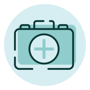 Kamp ilk yardım, illüstrasyon, beyaz arka planda vektör.