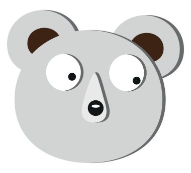 Açık gri ayı, illüstrasyon, beyaz arkaplanda vektör.