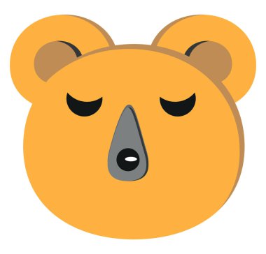 Sarı ayı, illüstrasyon, beyaz arkaplandaki vektör.