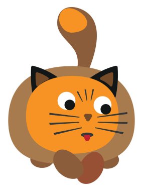 Kedi atlamaya hazır, illüstrasyon, beyaz arkaplan üzerinde vektör.