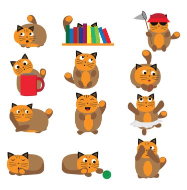 Çocuksu kedi, illüstrasyon, beyaz arka planda vektör.