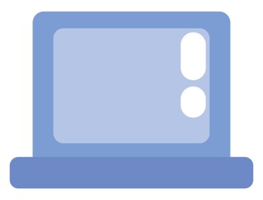 Sinema dizüstü bilgisayarı, illüstrasyon, beyaz arkaplan üzerindeki vektör.