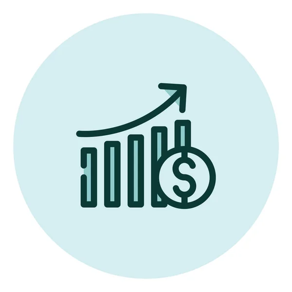 Croissance Des Bénéfices Bancaires Illustration Vecteur Sur Fond Blanc — Image vectorielle