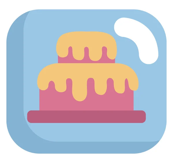 Two Story Birthday Cake Illustration Vector White Background — Stock Vector
