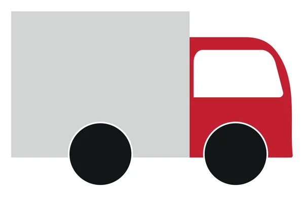 Κόκκινο Φορτηγό Εικονογράφηση Διάνυσμα Λευκό Φόντο — Διανυσματικό Αρχείο