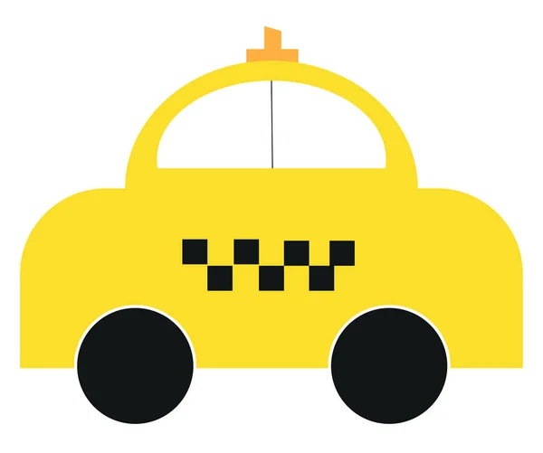 Gele Taxiwagen Illustratie Vector Een Witte Achtergrond — Stockvector