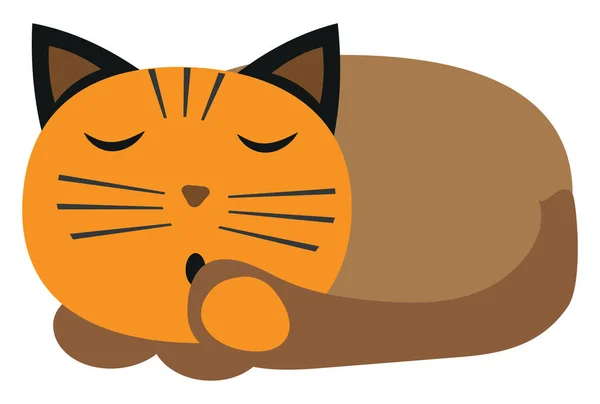 Cat Sleeping Illustration Vector White Background — Stock Vector