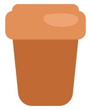 Kahverengi bardakta kahve, resim, beyaz arka planda vektör..