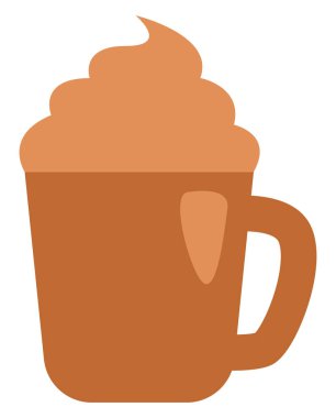 Çikolatalı kahve, illüstrasyon, beyaz arka planda vektör..