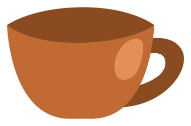 Seramik kahve fincanı, illüstrasyon, beyaz arkaplanda vektör..