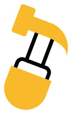 Beyaz zemin üzerinde çelik çekiç, illüstrasyon, vektör..