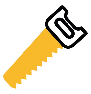 Yapı testeresi, illüstrasyon, beyaz arkaplan üzerindeki vektör.