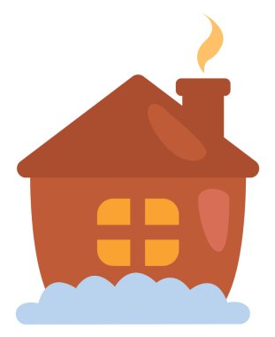 Akşam evi, illüstrasyon, beyaz arka plandaki vektör..