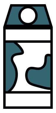 Beyaz arkaplanda bir karton süt, illüstrasyon, vektör.