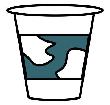 Camda yoğurt, illüstrasyon, beyaz arkaplanda vektör.