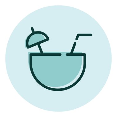 Hindistan cevizi suyu, illüstrasyon, beyaz arka planda vektör..