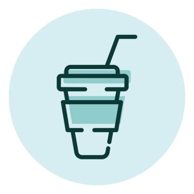 Soğuk kahve, illüstrasyon, beyaz arka planda vektör..